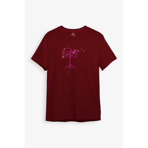 BAND Notalar Temalı Baskılı Gri Unisex Tişört