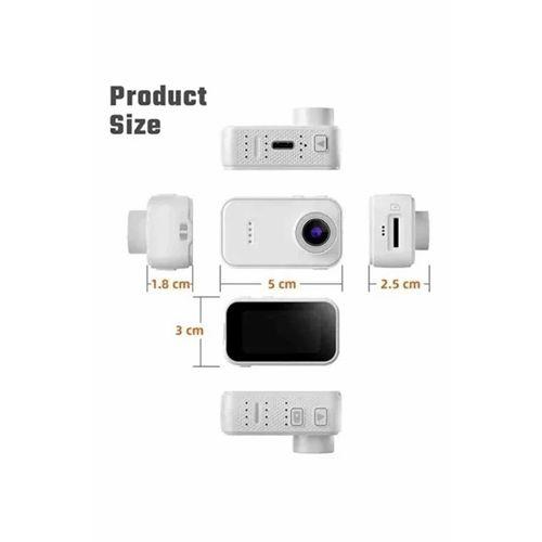 F2 2k 1080p Parmak Kamera 130° Geniş Açı Ips Ekranlı 25g Mini Taşınabilir Cep Kamerası Beyaz