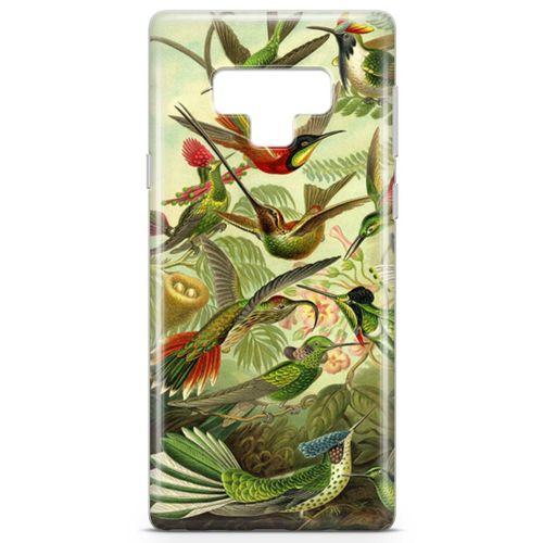 Samsung Galaxy Note 9 Kılıf Suluboya Trochilus Arka Kapak Koruma Desenli Full Koruyucu