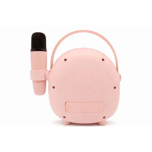 Çocuklara Özel Retro Tasarımlı Bluetooth Karaoke Mikrofon Ve Ahşap Tripodlu – Pembe