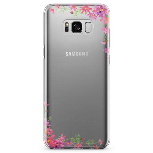Samsung Galaxy S8 Plus Kılıf Akdeniz Çiçekleri Arka Kapak Koruma Desenli Full Koruyucu