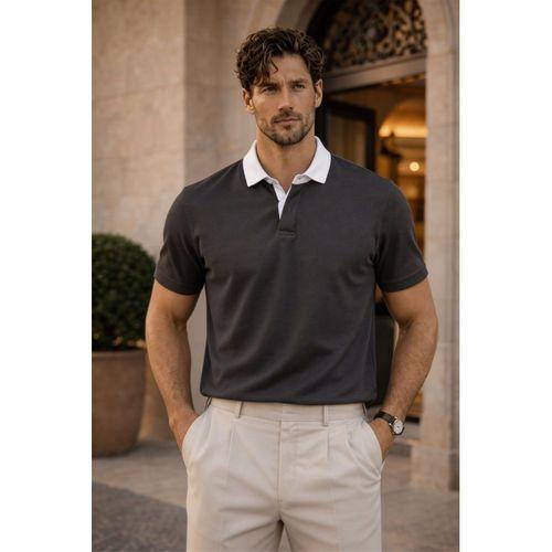 Arthur Regular Fit Nova Pike Kumaş Polo Yaka T-Shirt - Füme