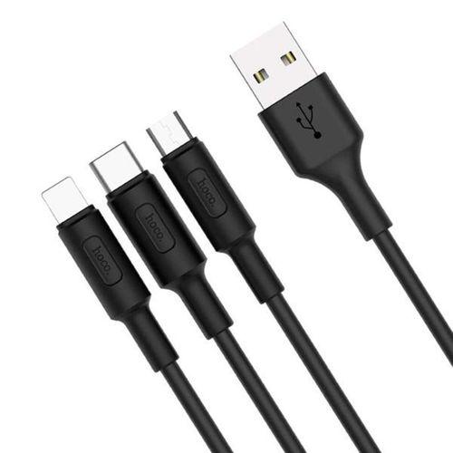 Hoco X25 3in1 Usb Şarj ve Data Kablosu 1m