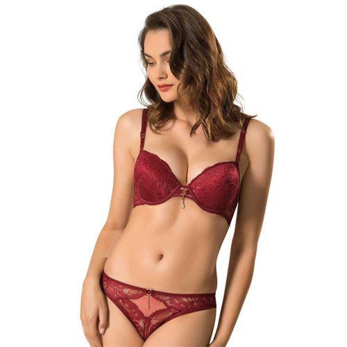 Le Jardin 5040-B Destekli-Balenli Slikonlu Taşlı Sütyen Takımı