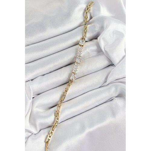 Xuping Pirinç Parçalı Su Yolu Model Gold Renk Kadın Bileklik