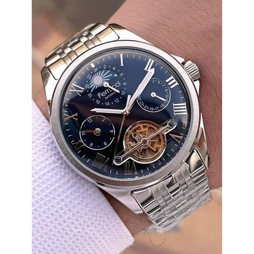 Ferrucci Otomatik Ve Kurmalı Güneş Ve Mehtap Kadranlı Çelik Kordonlu Erkek Kol Saati BFC.03606.1