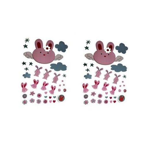 2 Adet Defter Sticker,Laptop Sticker Tavşan Desenli Pvc 70X50X0,5Cm