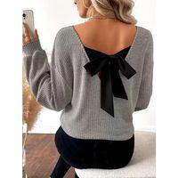 Kadın Uzun Kollu V Yakalı Arkadan Kurdela Detaylı şardonlu Kaşkorse Bluz