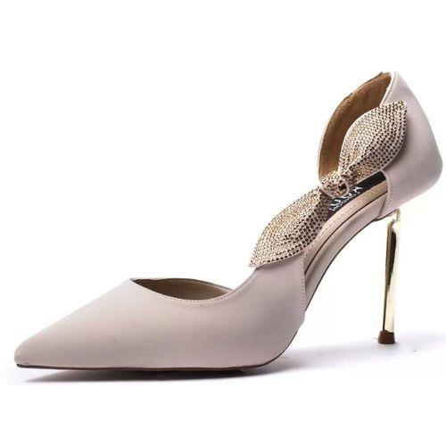 Kuum K25-820 Bej Stiletto 9 Cm Kadın Abiye Ayakkabı