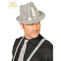 Disko Star Gümüş Payetli Fötr Şapka Yetişkin Boy