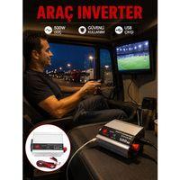 Araç Aküsünden Elektrik Üreten 500 Watt İnvertör