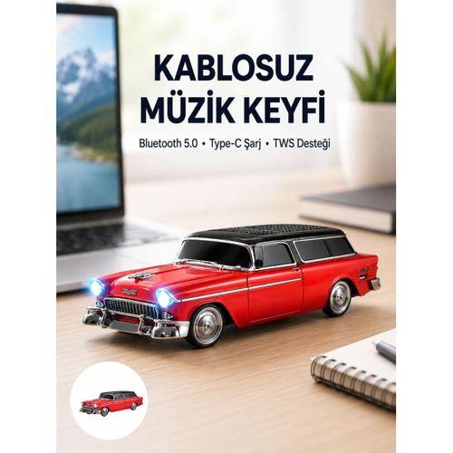 Vintage Tasarımlı Led Işıklı Bluetooth Hoparlör 10w