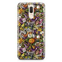 Huawei Mate 10 Lite Kılıf Halloween Doodle Arka Kapak Koruma Desenli Full Koruyucu