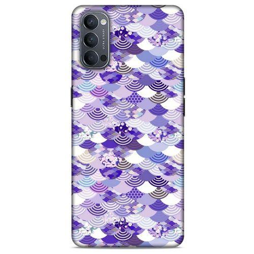 Oppo Reno 4 Kılıf Pastel Renkler (15) Antişok Kılıf Mor Beyaz