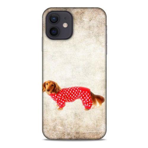 Apple iPhone 12 Kılıf Köpek Kıyafetleri (30) Silicone Case Dacshund Pijama