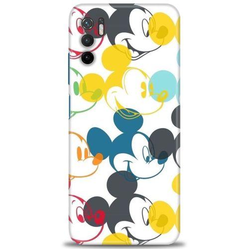 Xiaomi Redmi Note 10 5G Kılıf HD Baskılı Kılıf - Renkli Mickey Mouse + Tam Ekran Koruyucu