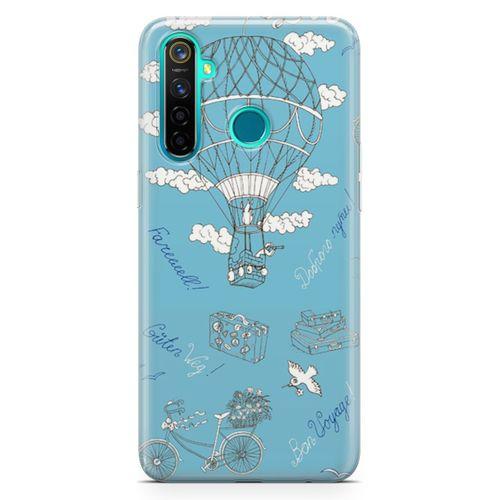 Realme 5 Pro Kılıf Vintage Seyahat Arka Kapak Koruma Desenli Full Koruyucu