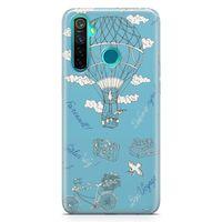Realme 5 Pro Kılıf Vintage Seyahat Arka Kapak Koruma Desenli Full Koruyucu