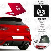 Erzurum Plaka 25 Ay Yıldız Beyaz Sticker, Araba, Araç, Etiket, Aksesuar, Tuning, Modifiye, Arma