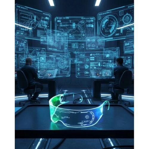 Led Işıklı Rave Gözlüğü 7 Renk 5 Işık Modu Futuristik Tasarım