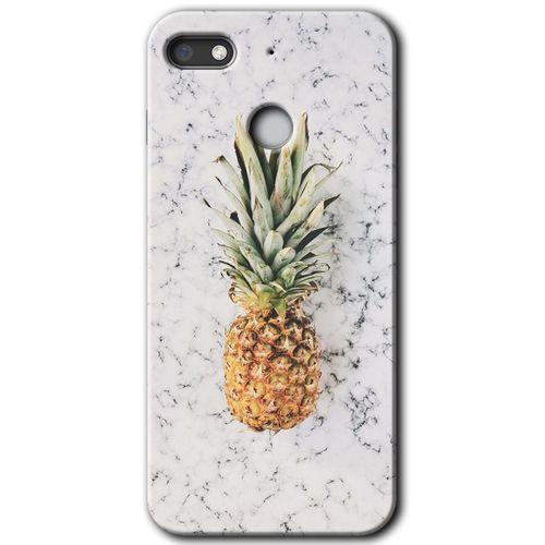 General Mobile GM 8 Go Kılıf HD Desen Baskılı Arka Kapak + Temperli Cam - Ananas