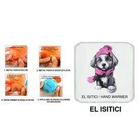 Kırmızı Bereli Köpek Cep Sobası,El Isıtıcı,Sıcak Su Torbası Pvc  10X9,5Cm