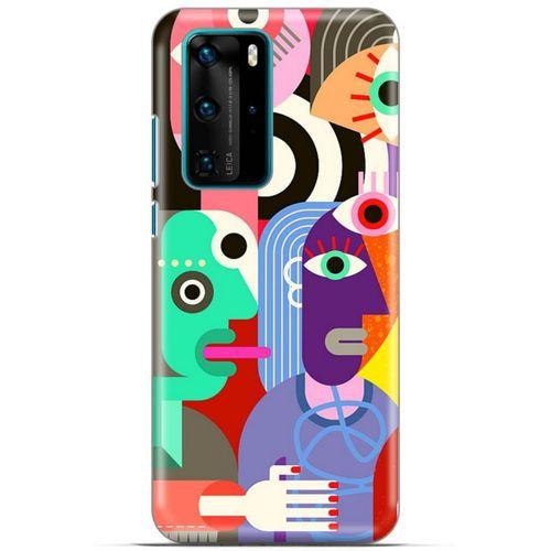 Lopard Huawei P40 Pro Uyumlu Kılıf Soyut Sanat (14) Desenli Lansman Kılıf