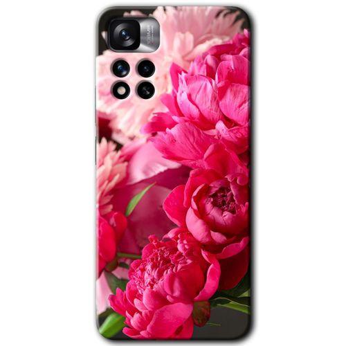 Potkal Hediye Fabrikası Xiaomi Redmi Note 11 Pro Plus 5G Kılıf HD Desen Baskılı Arka Kapak - Kırmızı Beyaz Gül