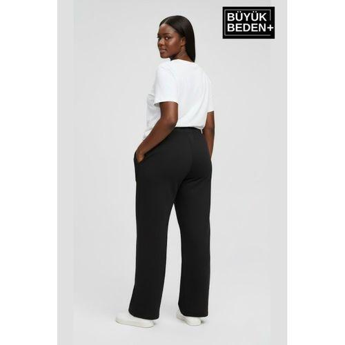 Kadın Büyük Beden BROOKLYN Baskılı Rahat Kesim Paça Reçme İnce Eşofman Altı SPR26EAK952-2