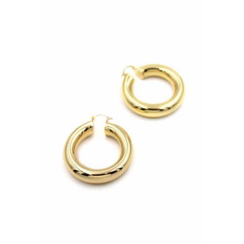 Metal Halka Küpe- Küçük - Altın