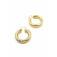 Metal Halka Küpe- Küçük - Altın