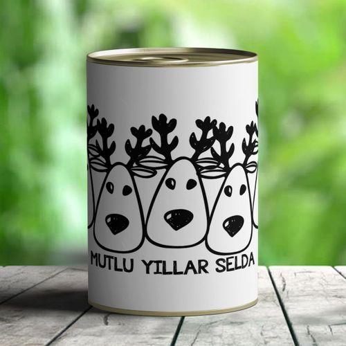 Kişiye Özel Sevimli Geyik Temalı Çikolata Dolu Konserve