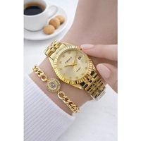 Ferrucci Çelik Kordon 2 Yıl Garantili 3 Atm Suya Dayanıklı Kadın Kol Saati+Bileklik F.EM03591.6