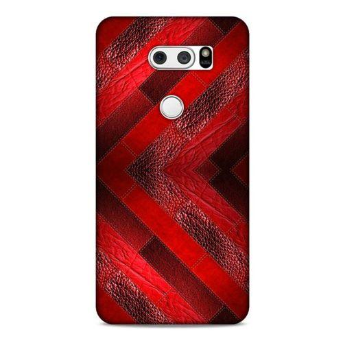 LG K50S Kılıf Patchwork (28) Arka Kapak Kırmızı Siyah