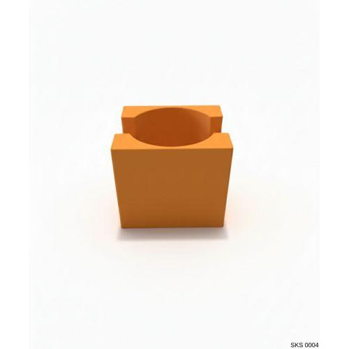 Turuncu Harf Şeklinde Mini Dekoratif Saksı Kişiye Özel Baş Harf Tasarım Masaüstü Ofis Dekoru 7 Cm