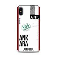 Apple iPhone XS Kılıf Uçak Bileti Ankara Arka Kapak Koruma Desenli Full Koruyucu