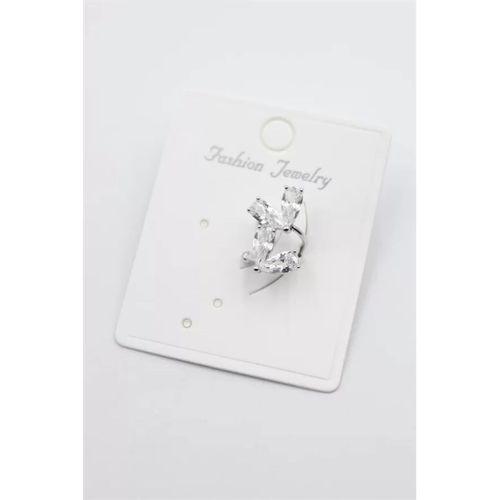 Taşlı Kıkırdak Küpe - Gümüş