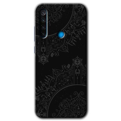 MRCİLETİSİM Xiaomi Redmi Note 8 Kılıf Baskılı Kapak - Siyah Mandala + 5D Tam Kaplayan Cam