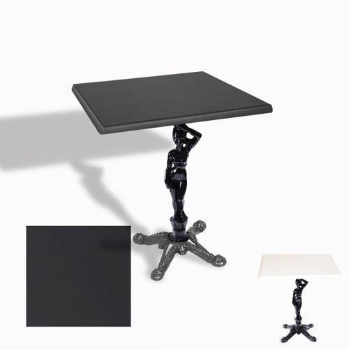 Dockers Çipa 1003 Döküm Ayak Kare Masa 60X60 cm - (Werzalit, Wermodin ve Allzalit Tabla) - Siyah