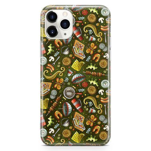 Apple iPhone 11 Pro Kılıf Barbekü Doodle Arka Kapak Koruma Desenli Full Koruyucu