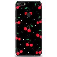 Huawei Y7 2018 Kılıf HD Baskılı Kılıf - Kirazlar + Tam Ekran Koruyucu