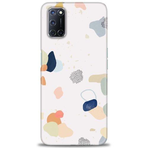 Oppo A92 Kılıf HD Baskılı Kılıf - Benekler ve Renkler + Tam Ekran Koruyucu