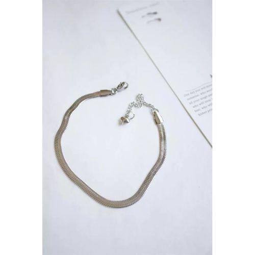 Çelik İtalyan Zincir Bileklik - Gümüş