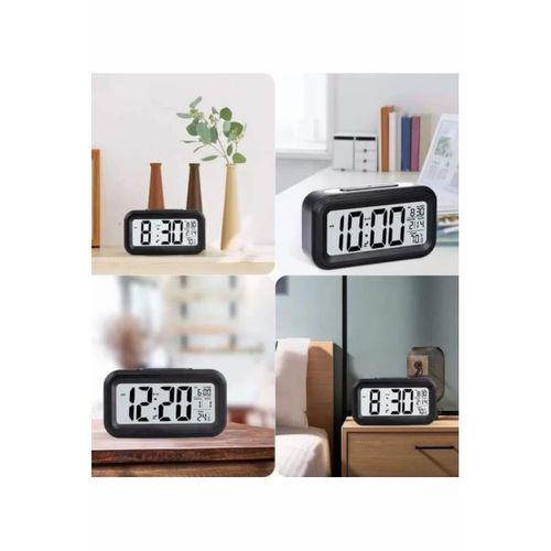 Işıklı Dereceli Masa Ofis Saati Alarmlı Termometre Takvim Çalar Saat