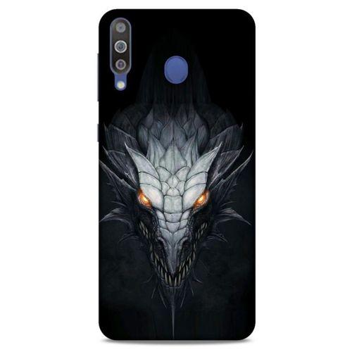 Samsung Galaxy M30 Kılıf Dragons (13) Silikon Kap Gri Ejderha