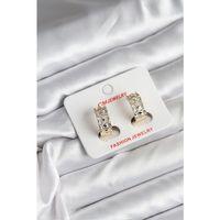 14K Gold Renk Kaplama Zirkon Taşlı CM Kadın Küpe