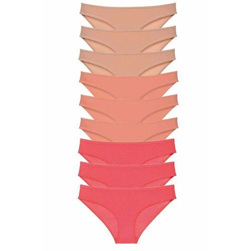 9 adet Süper Eko Set Likralı Kadın Slip Külot Ten Pudra Fuşya