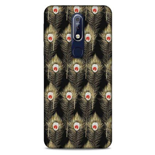 Nokia 7.1 Kılıf Desenli Özel Seri Tüyler (22) Tam Koruma Kılıfı