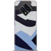 Infinix Zero 8 Kılıf HD Baskılı Kılıf - Gri Mavi + Tam Ekran Koruyucu