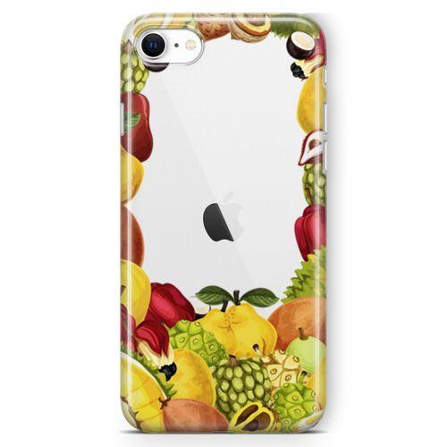 Apple iPhone SE 2020 Kılıf Ananas Armut Meyve Arka Kapak Koruma Desenli Full Koruyucu
